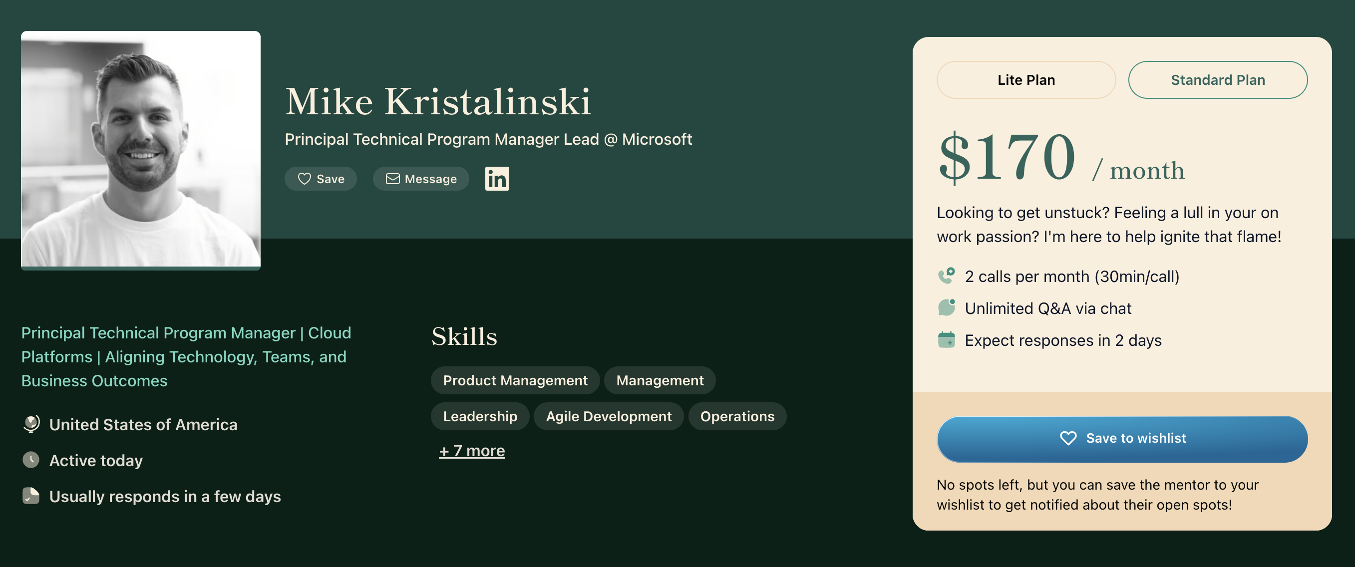Michael Kristalinski on MentorCruise